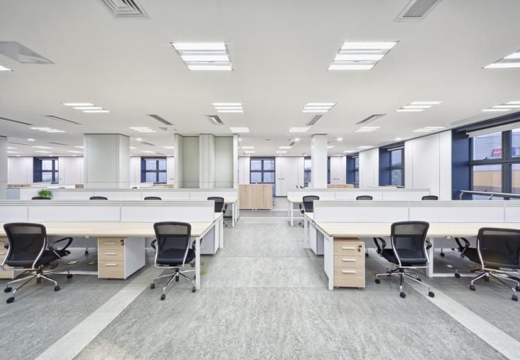 Empty office after furniture was installed