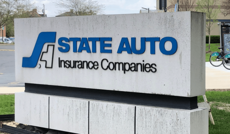 State Auto insurance sign outside headquarters